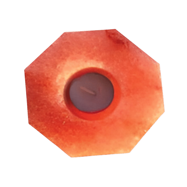 Red Candle Holder Made by Salt