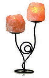 Pink Rock Salt Wrought Iron Double Candle Holder